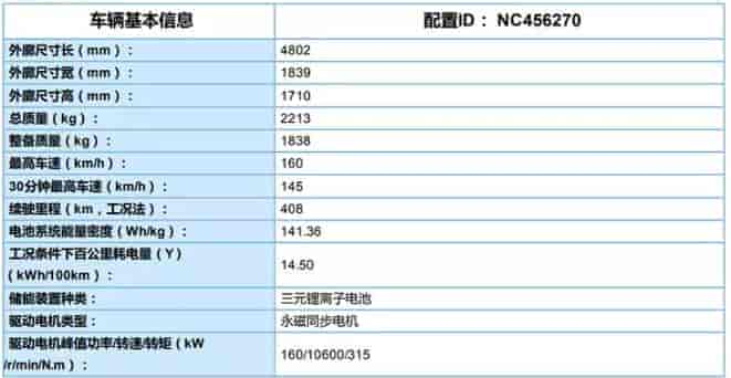 威馬EX6基本參數(shù)信息